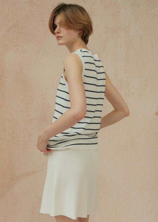 COSYCOZY Blue And White Striped Texture Vest