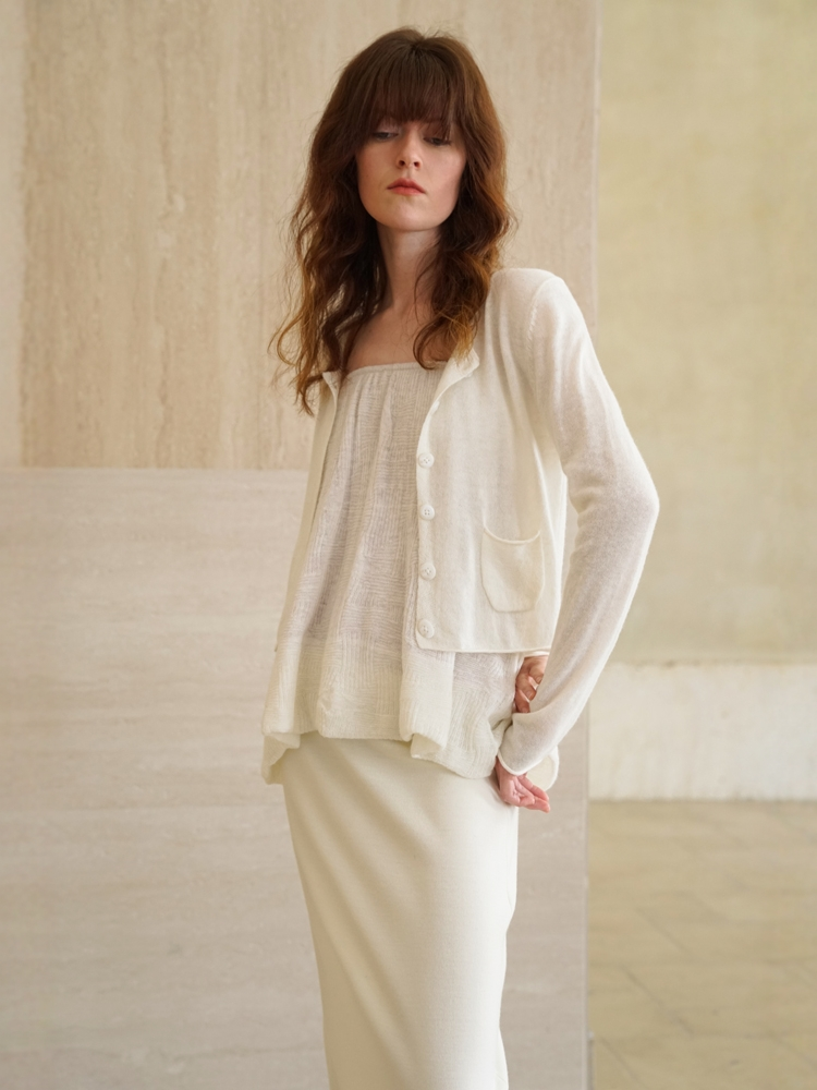 COSYCOZY Alpaca Crochet Edge Knit Cardigan