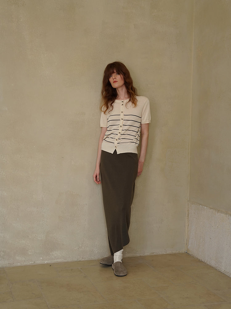 COSYCOZY Skew Wool Half Skirt