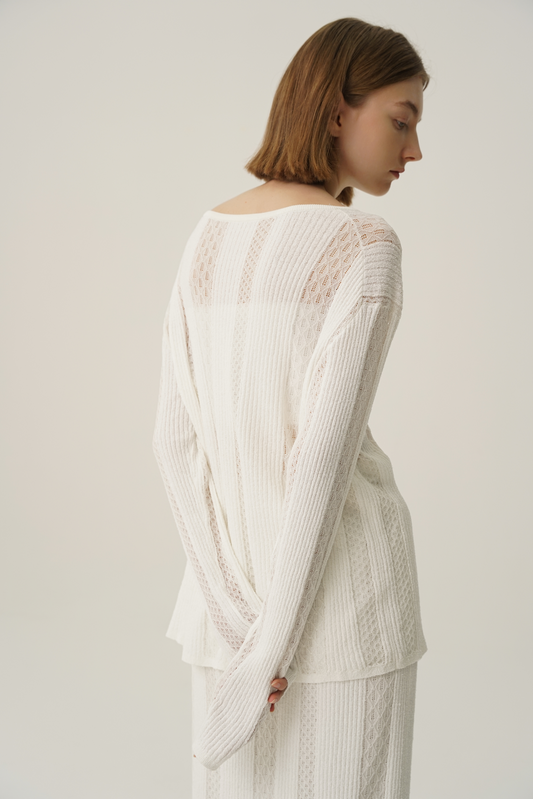 COSYCOZY Lace Jacquard Top