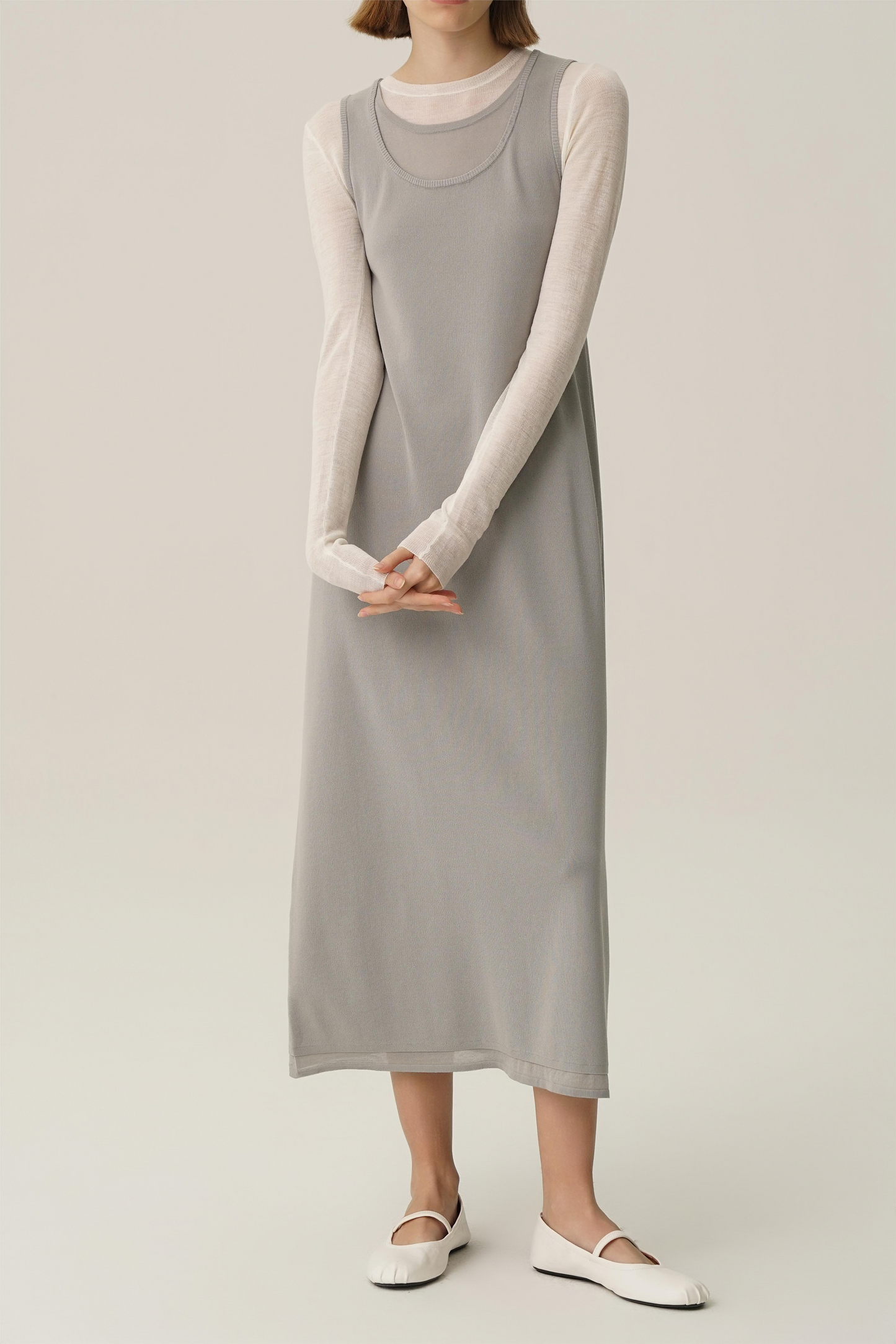 COSYCOZY Acetate Cotton Double Layered Dress