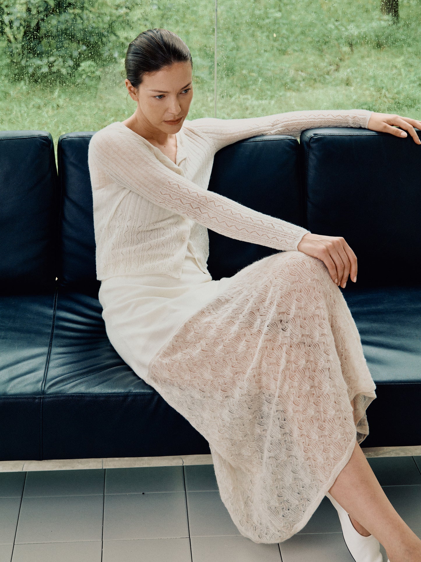COSYCOZY Alpaca Openwork Jacquard Sweater
