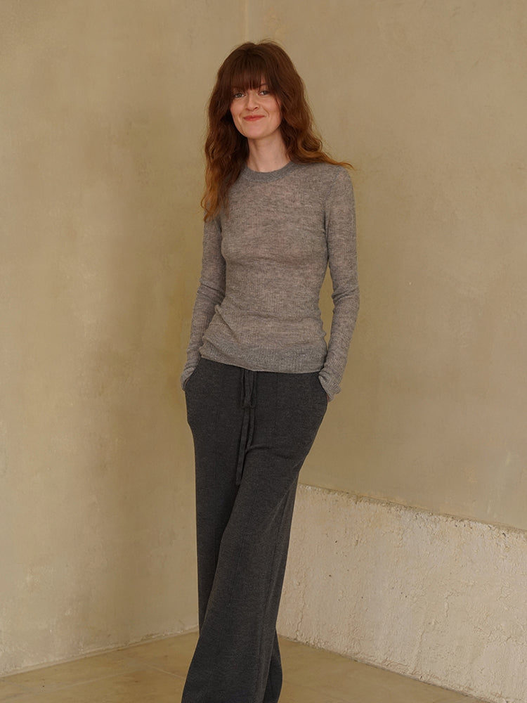 COSYCOZY Alpaca Checkered Knit Top