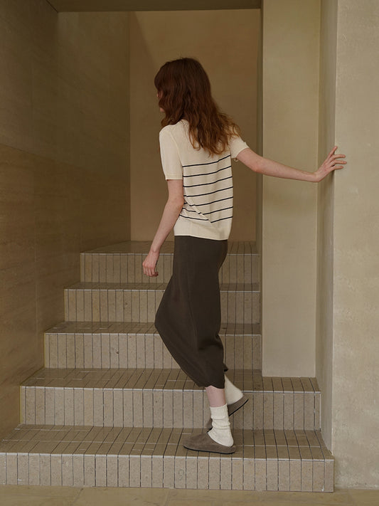 COSYCOZY Skew Wool Half Skirt