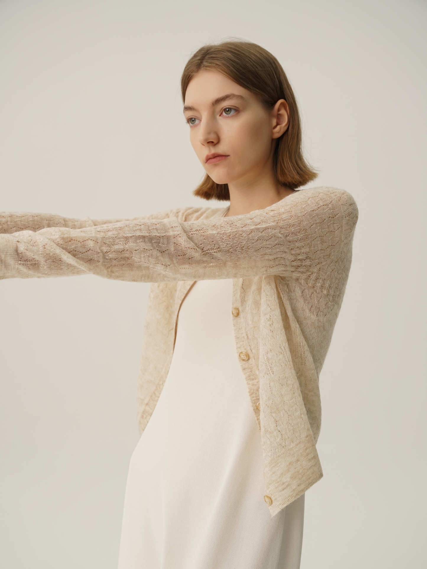 COSYCOZY Hollow Out Alpaca Wool Knit Cardigan