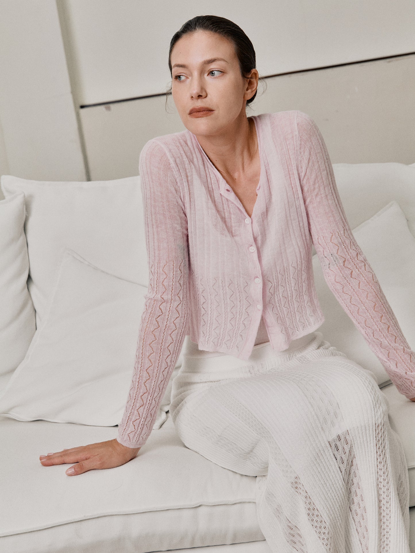 COSYCOZY Alpaca Openwork Jacquard Sweater