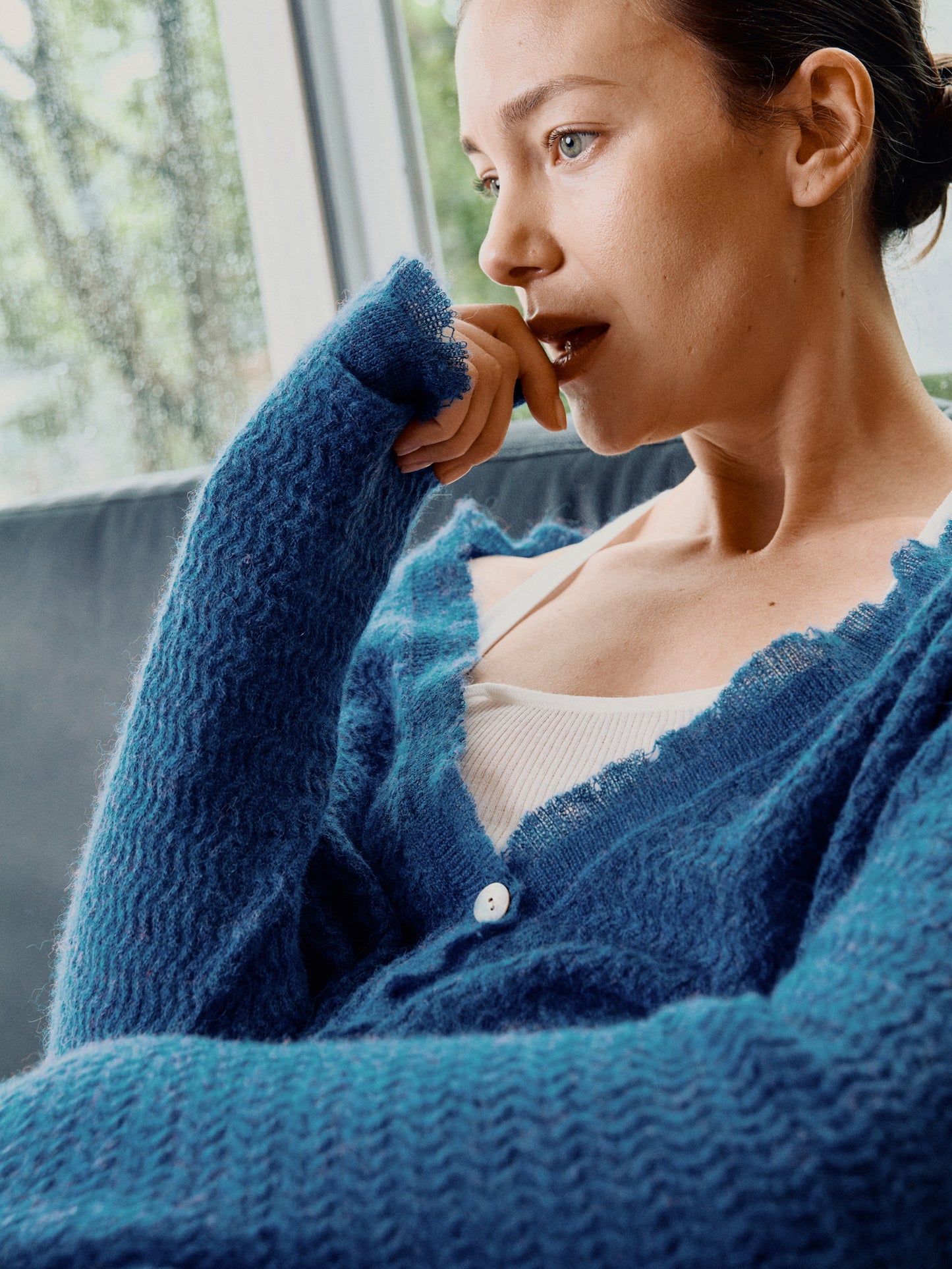 COSYCOZY Alpaca Drawstring Waist Cardigan