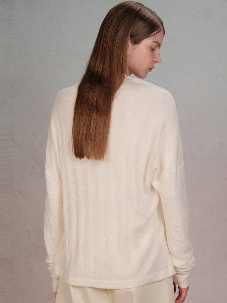 COSYCOZY Fried Dough Twists Wool Shawl Top