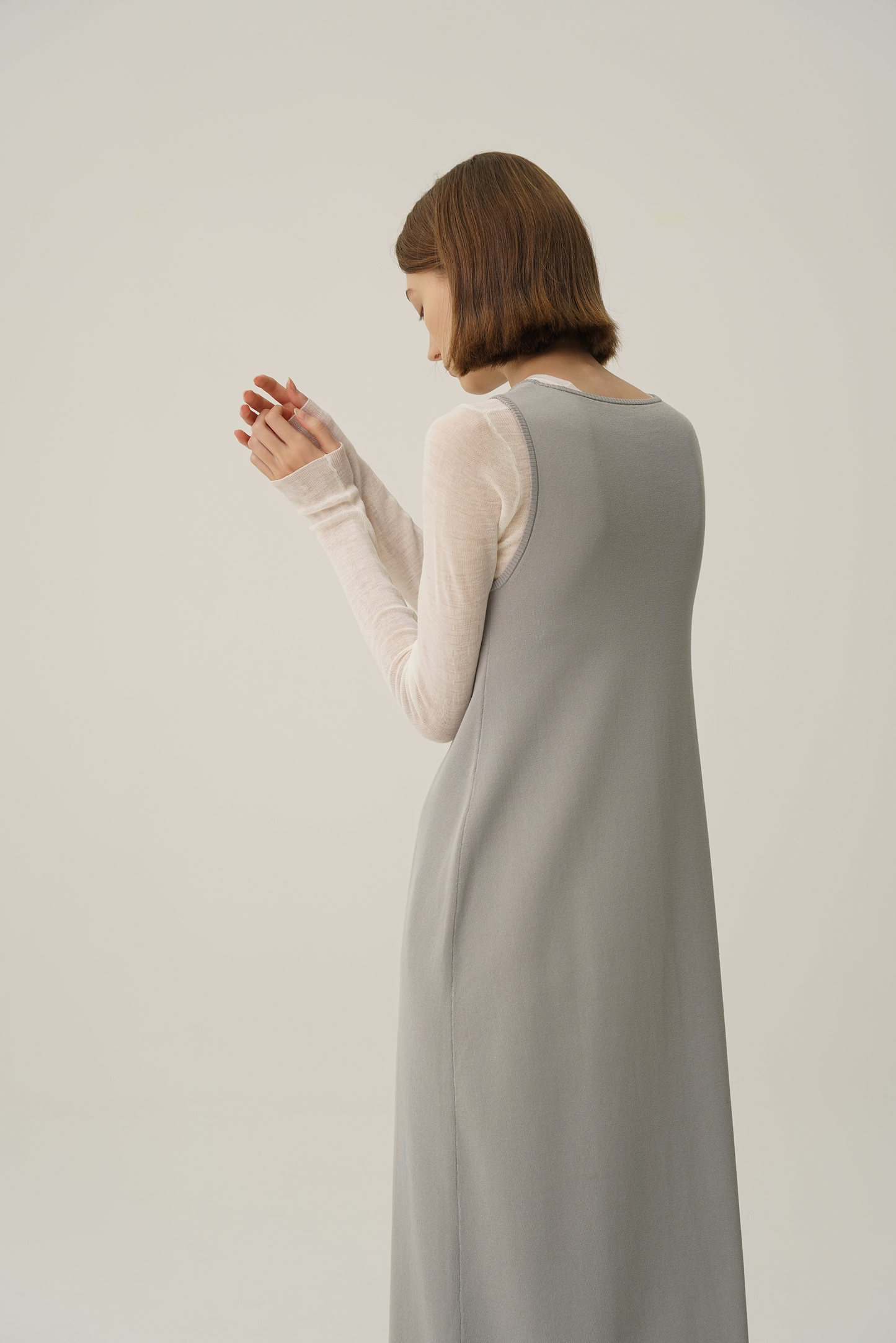 COSYCOZY Acetate Cotton Double Layered Dress