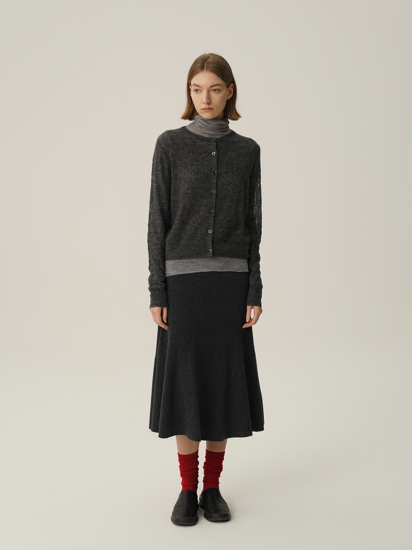 COSYCOZY Hollow Out Alpaca Wool Knit Cardigan