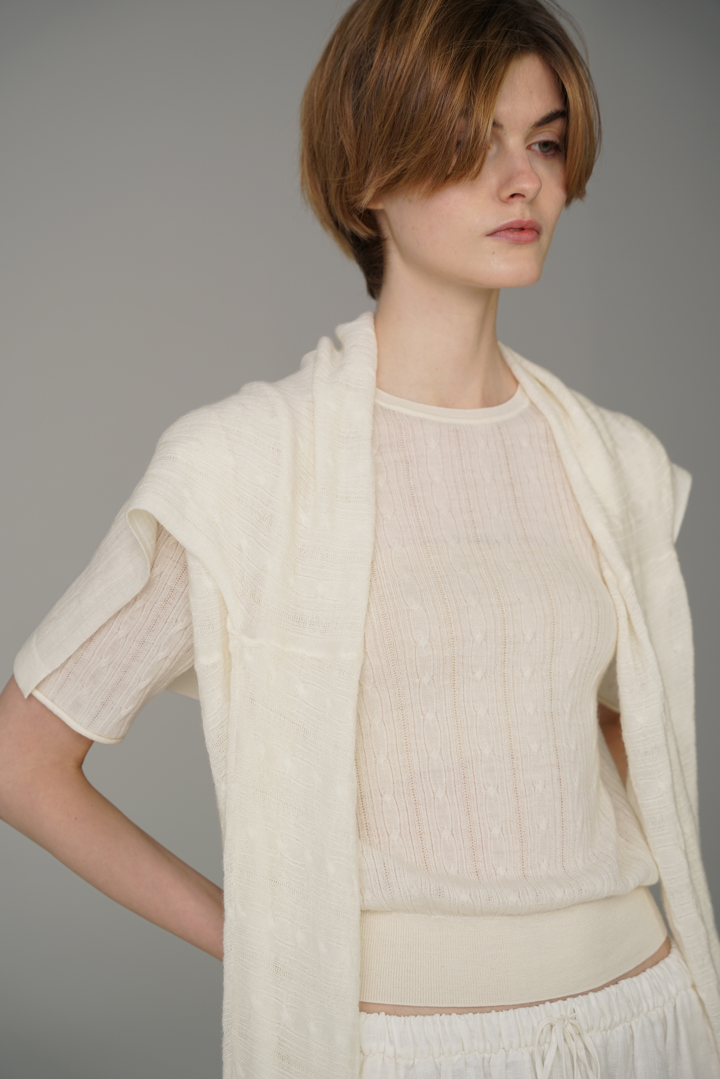 COSYCOZY Fried Dough Twists Wool Shawl Top