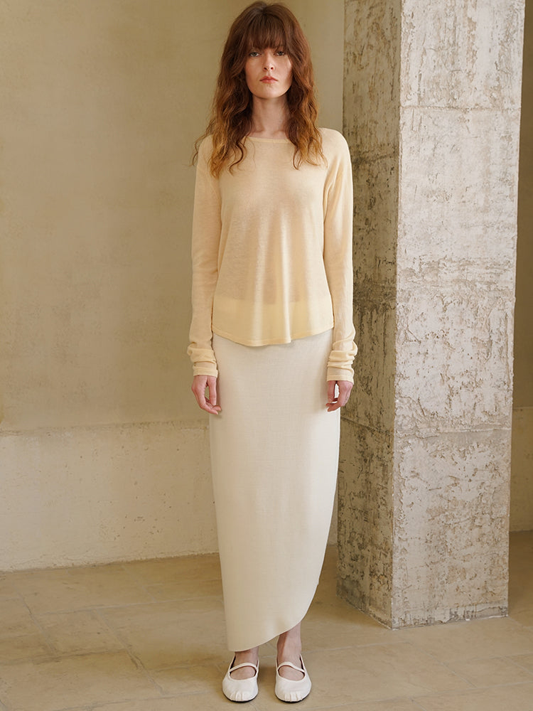 COSYCOZY Skew Wool Half Skirt