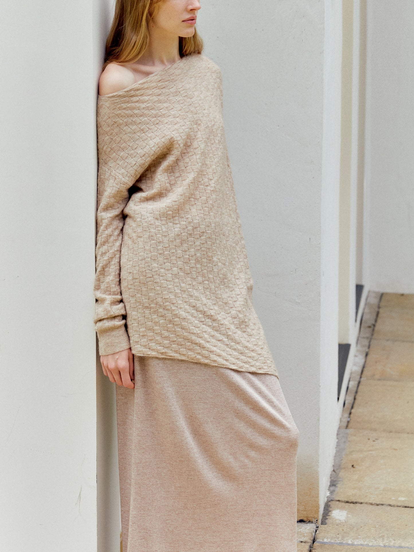 COSYCOZY Bias-cut Asymmetrical Shoulder Dress
