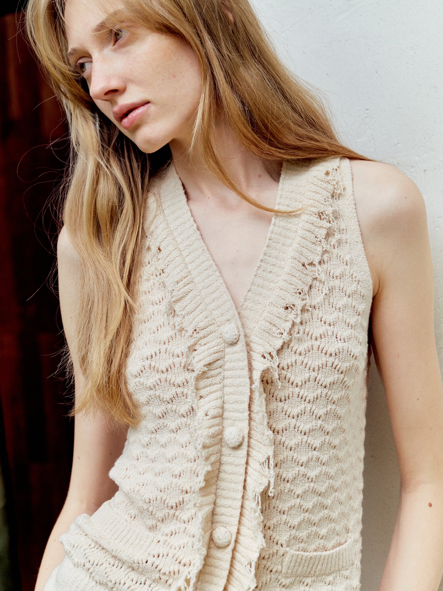 COSYCOZY Openwork Lace Vest