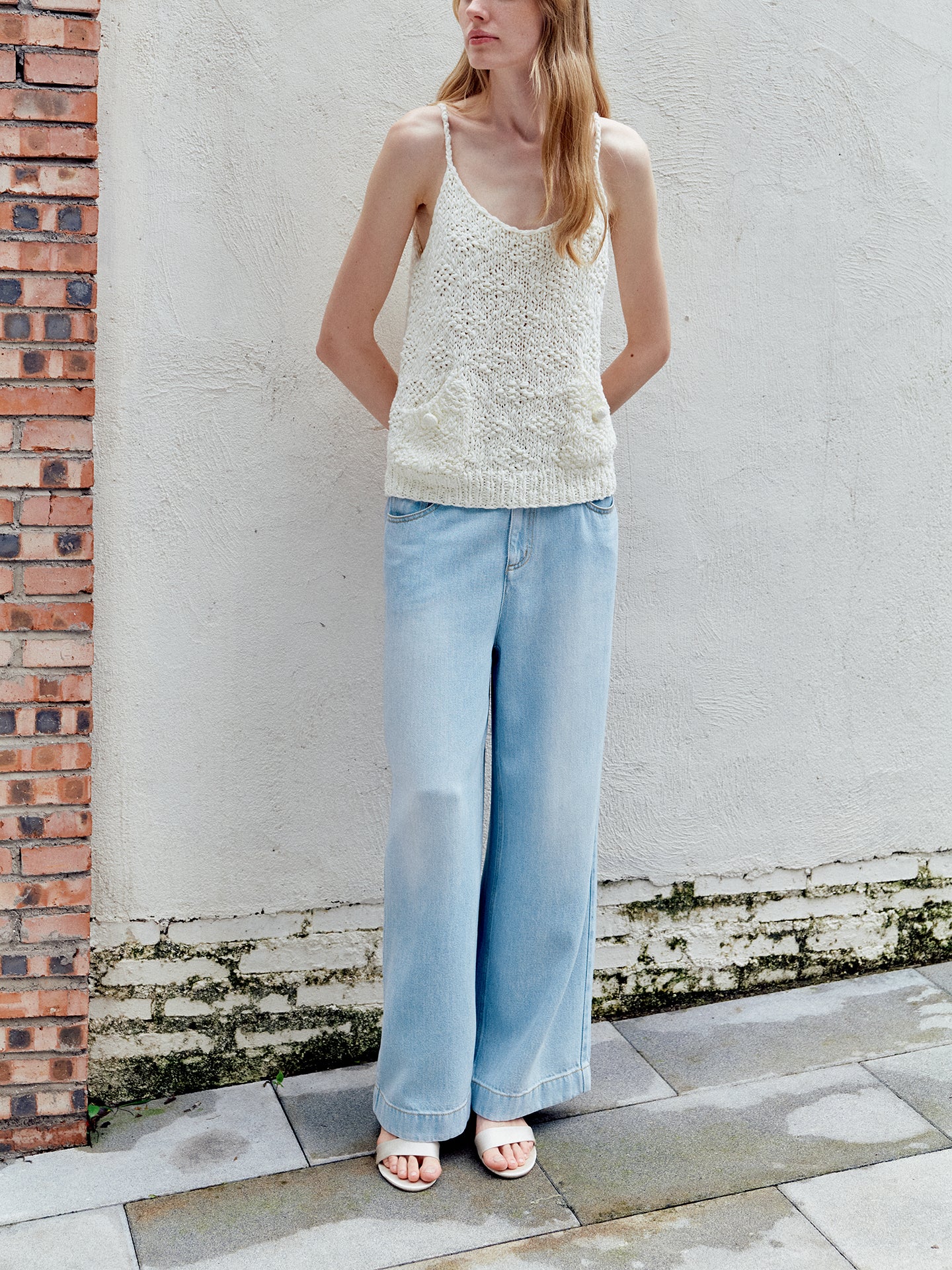 COSYCOZY Chunky Knit Strappy Top