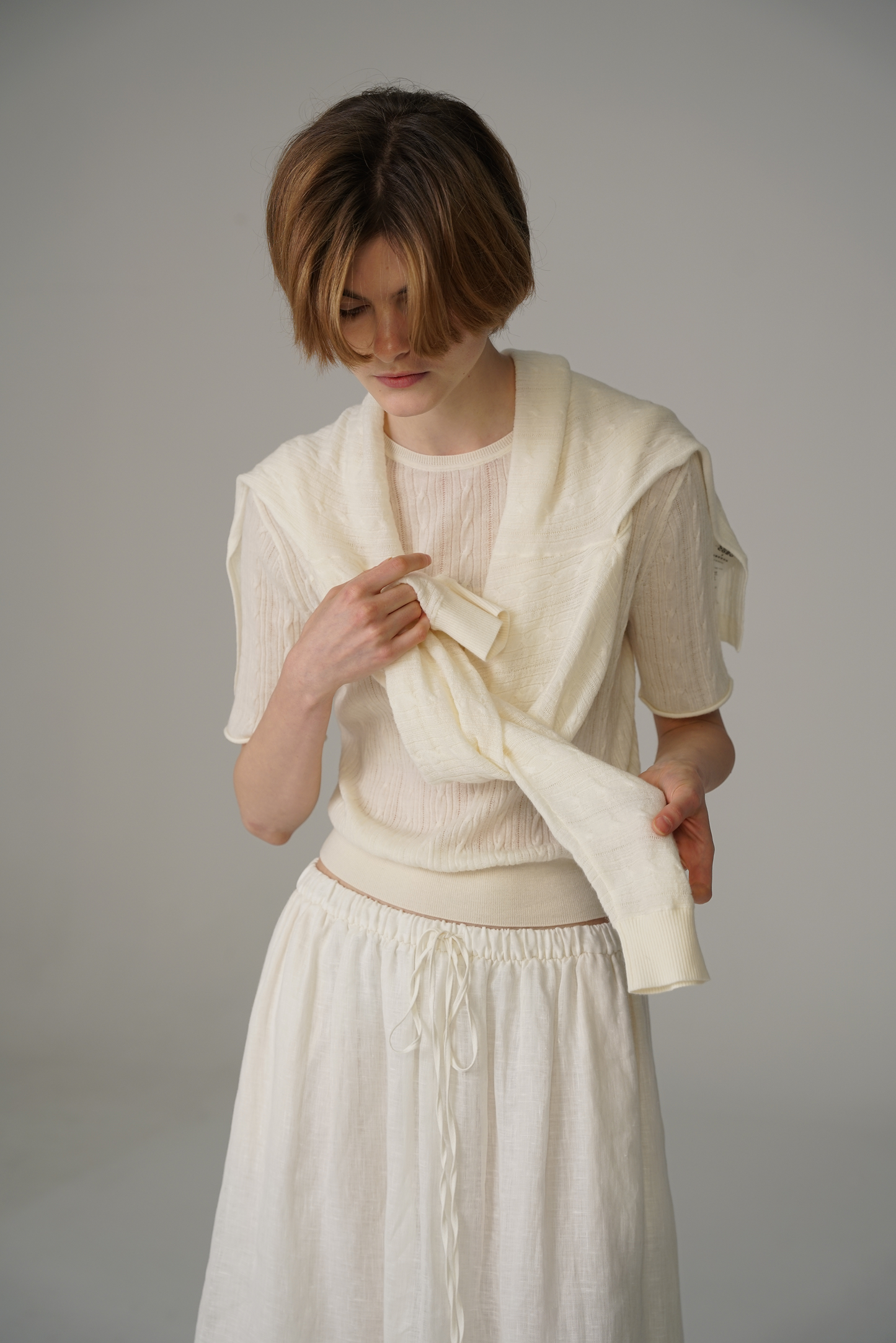 COSYCOZY Fried Dough Twists Wool Shawl Top