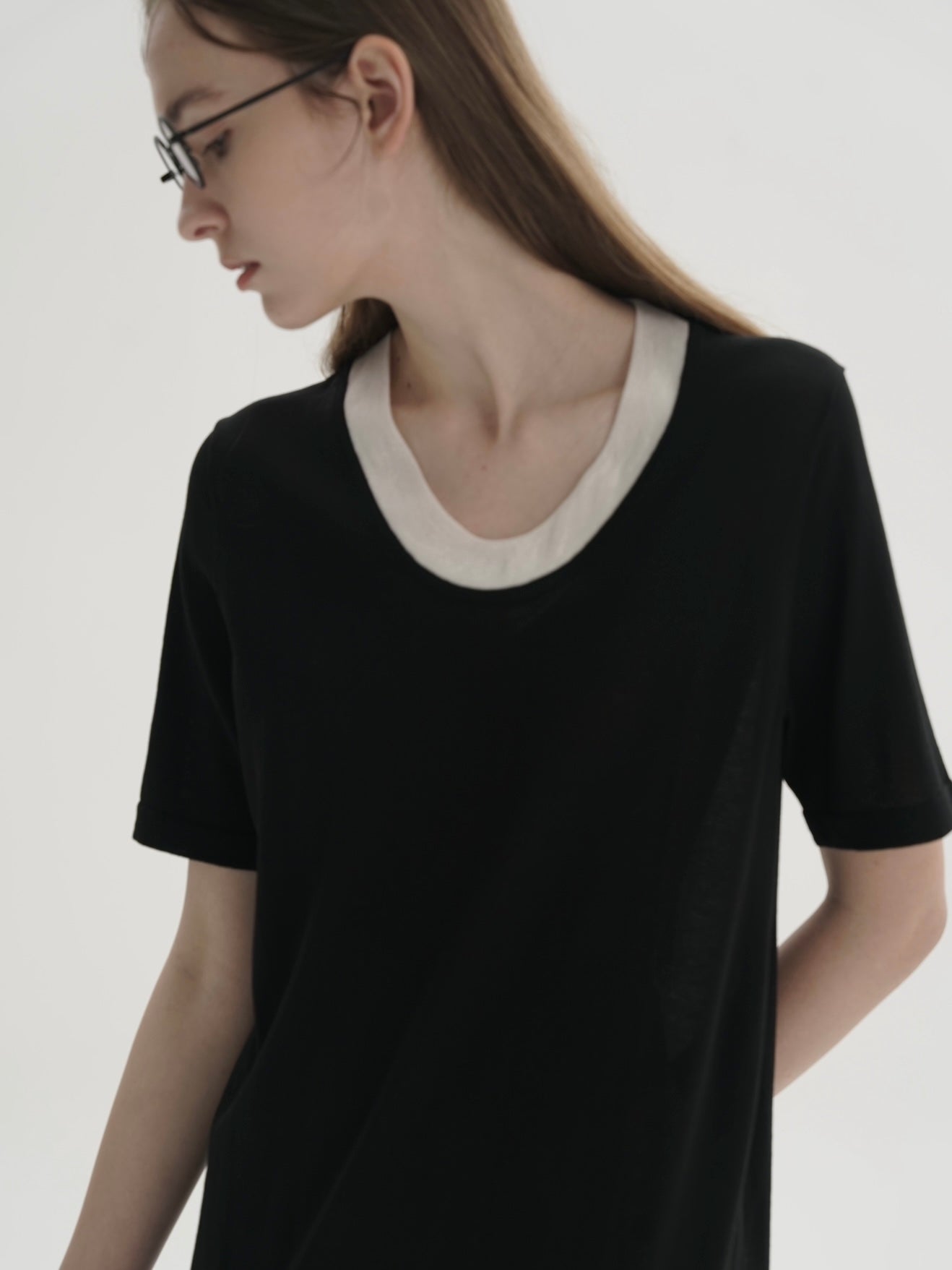 COSYCOZY Contrast- collar Knit Dress