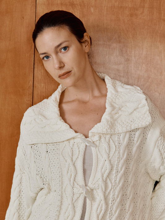 COSYCOZY Toggle Cable Knit Coat