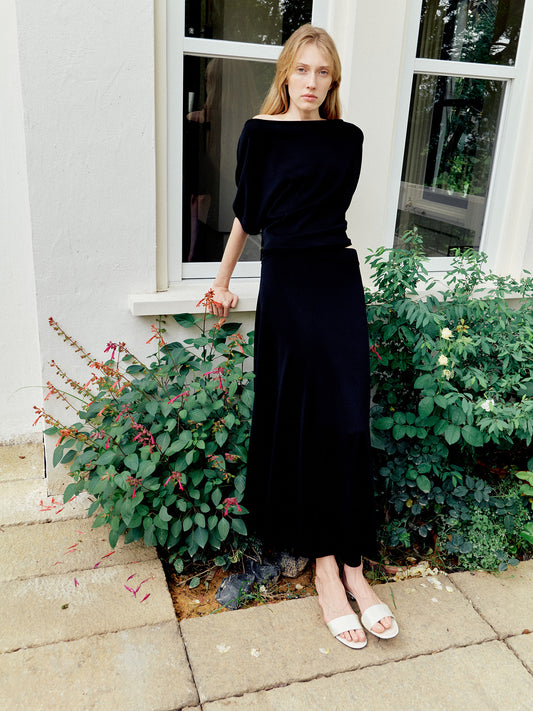 COSYCOZY Acetate Cotton Flared Skirt