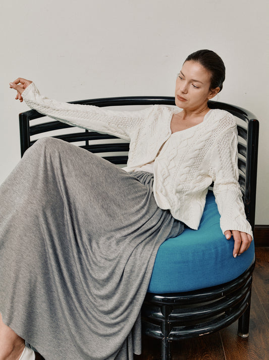 COSYCOZY Pineapple Cable Knit Cardigan