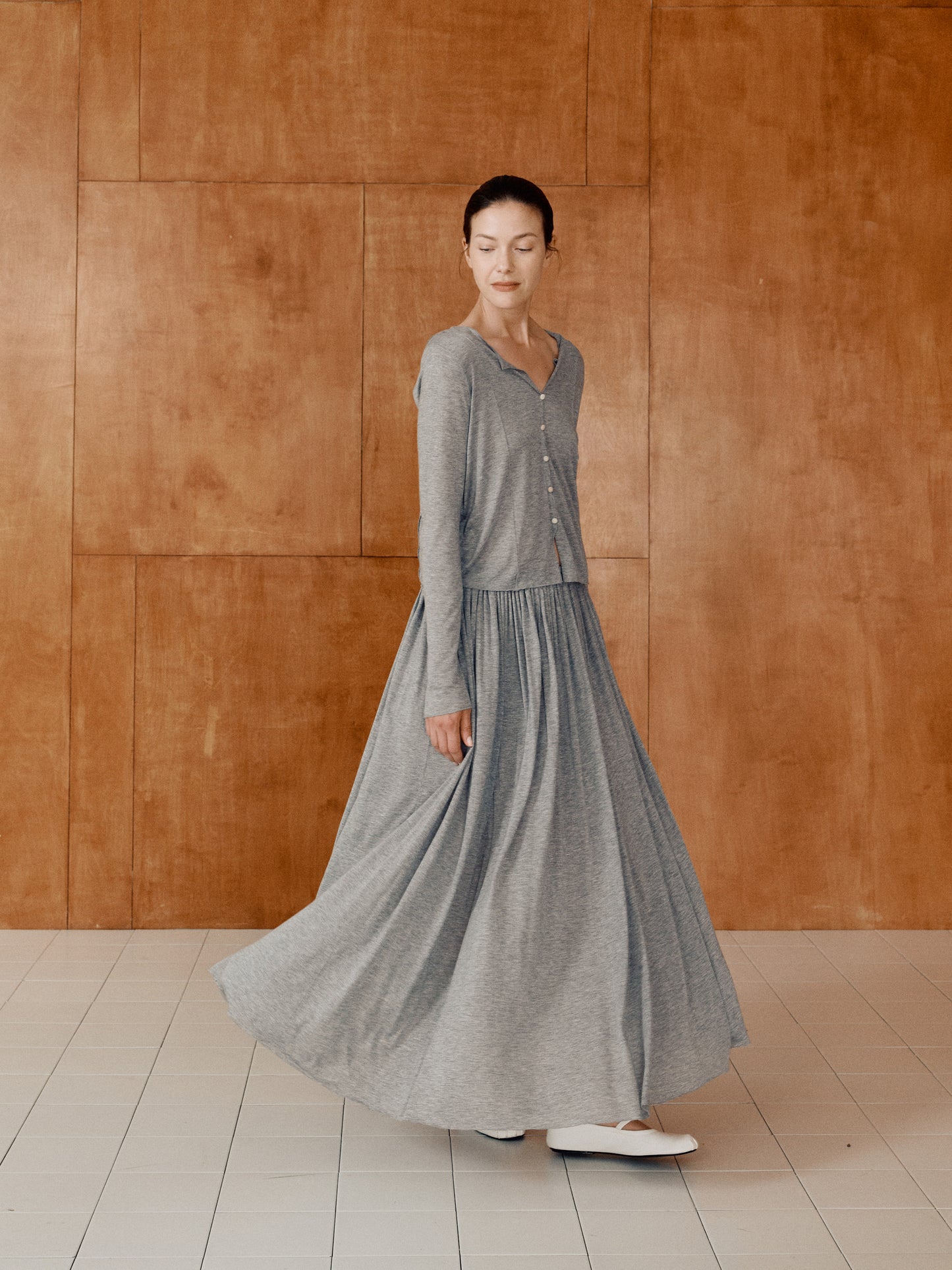 COSYCOZY Silk Pleated Skirt