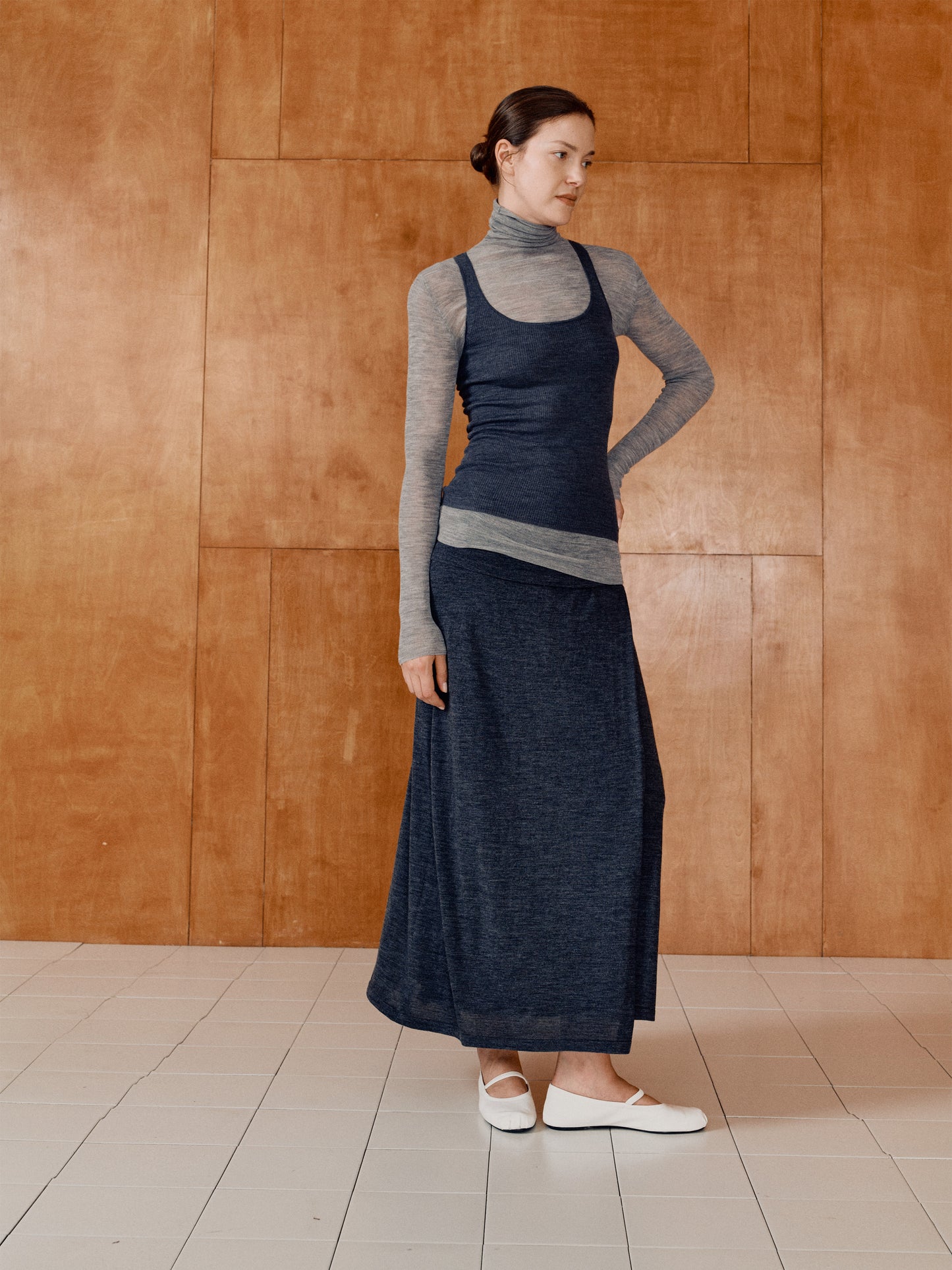 COSYCOZY Wool Planeled Skirt