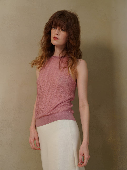 COSYCOZY Acetate Linen Halter Vest