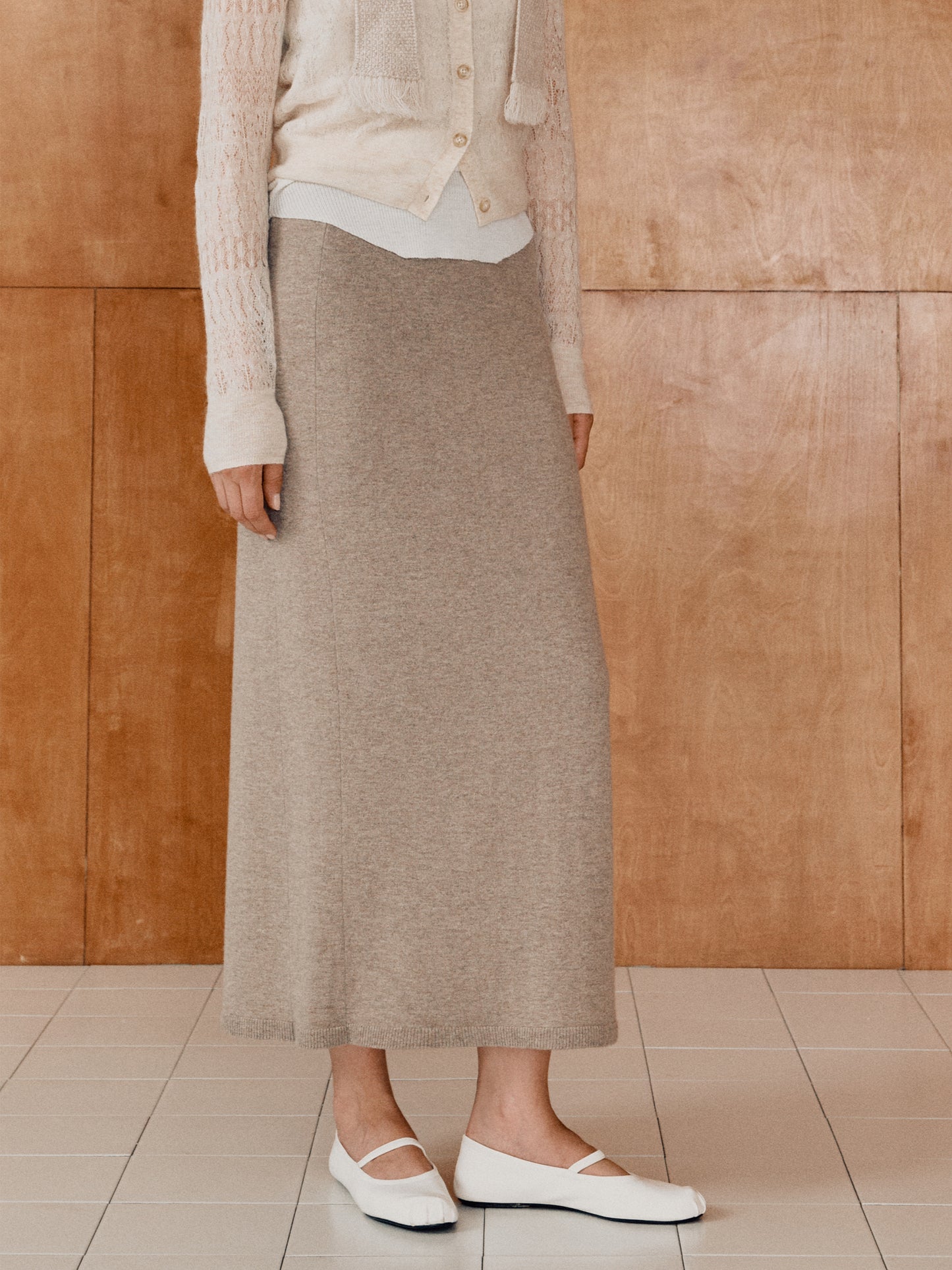 COSYCOZY Wool-blend Straight Skirt
