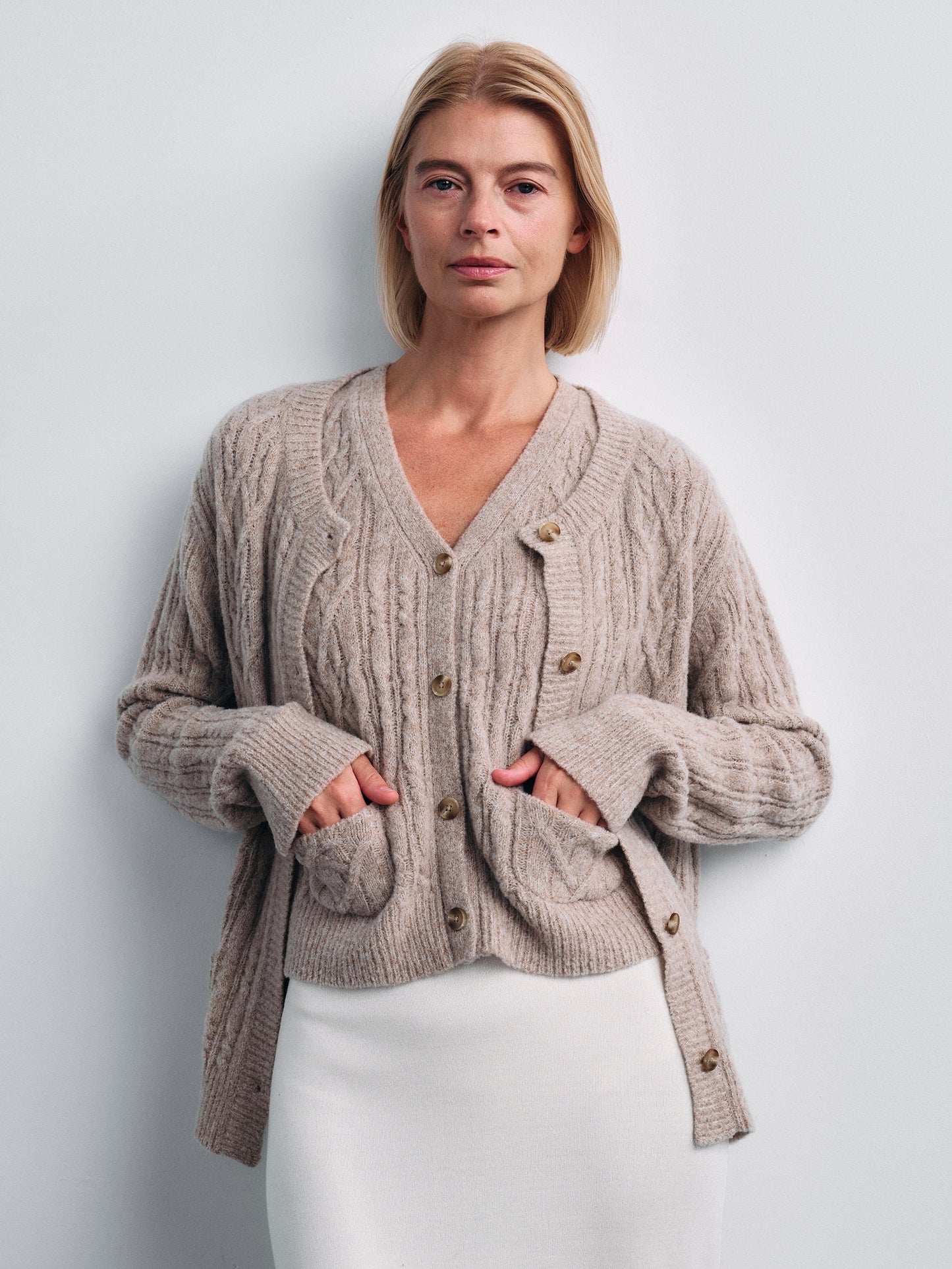 COSYCOZY Twisted Knit Cardigan