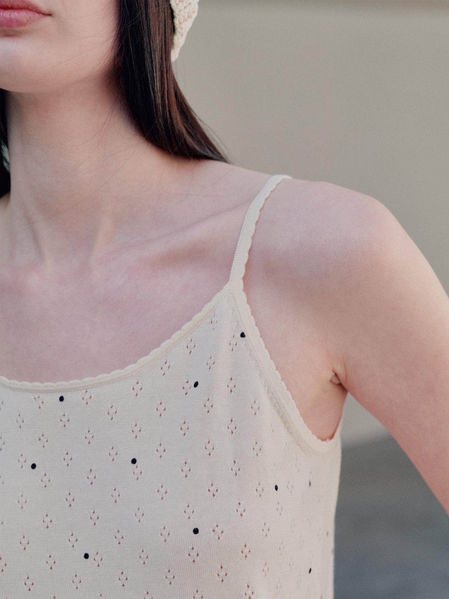 COSYCOZY Lyocell Blend Polka Dot Cami