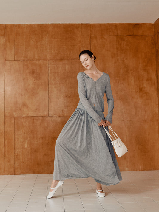 COSYCOZY Silk Pleated Skirt