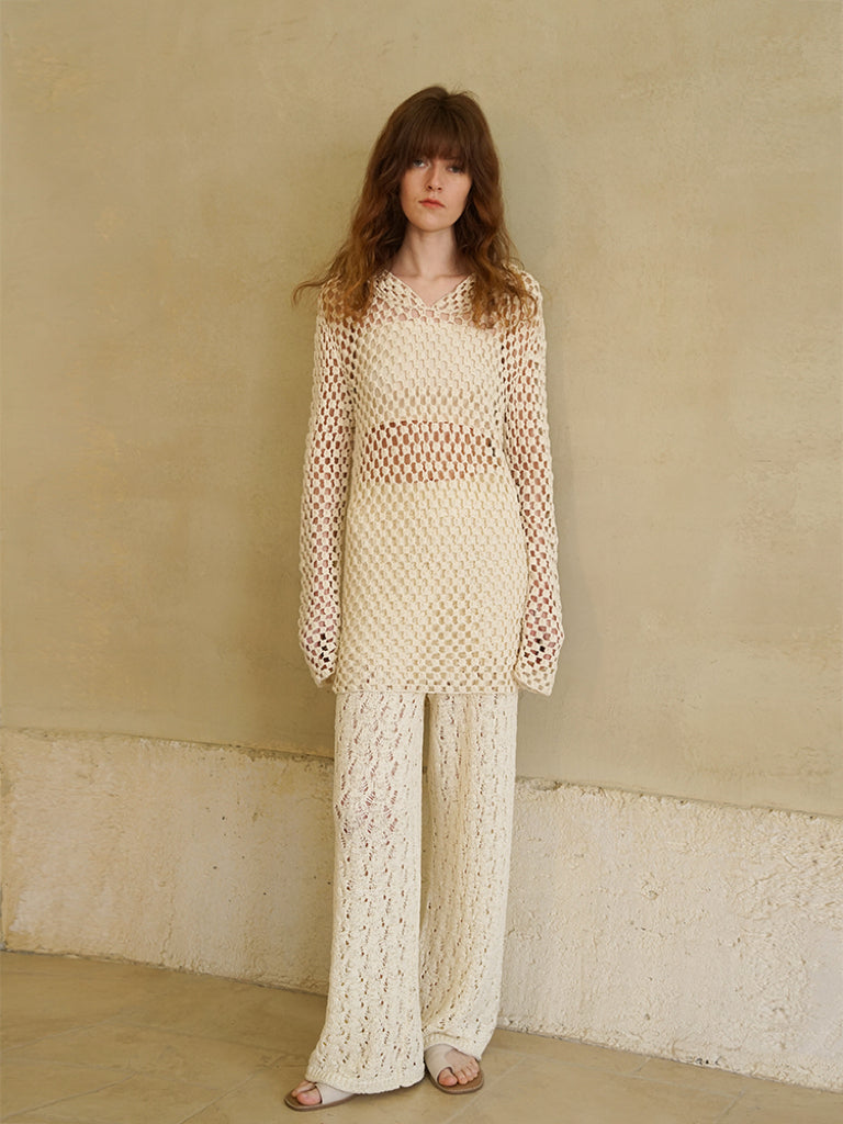 COSYCOZY Cut-out Jacquard Pants