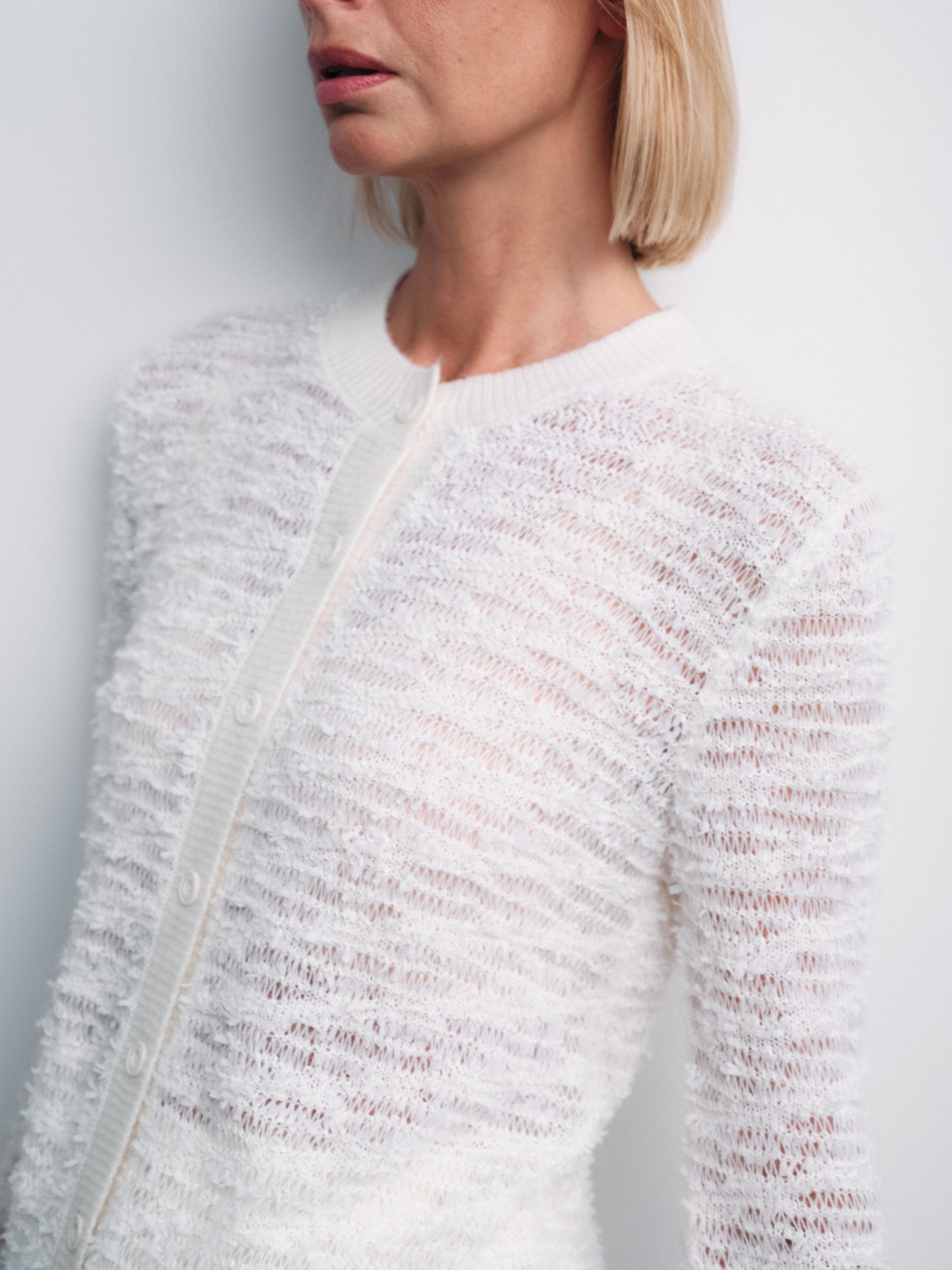 COSYCOZY Perforated Texture Knit Cardigan