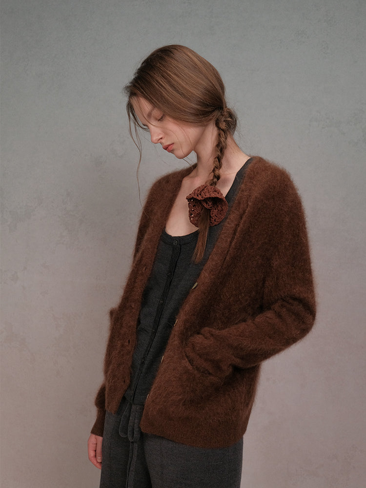 100% Cashmere Fleece Cardigan