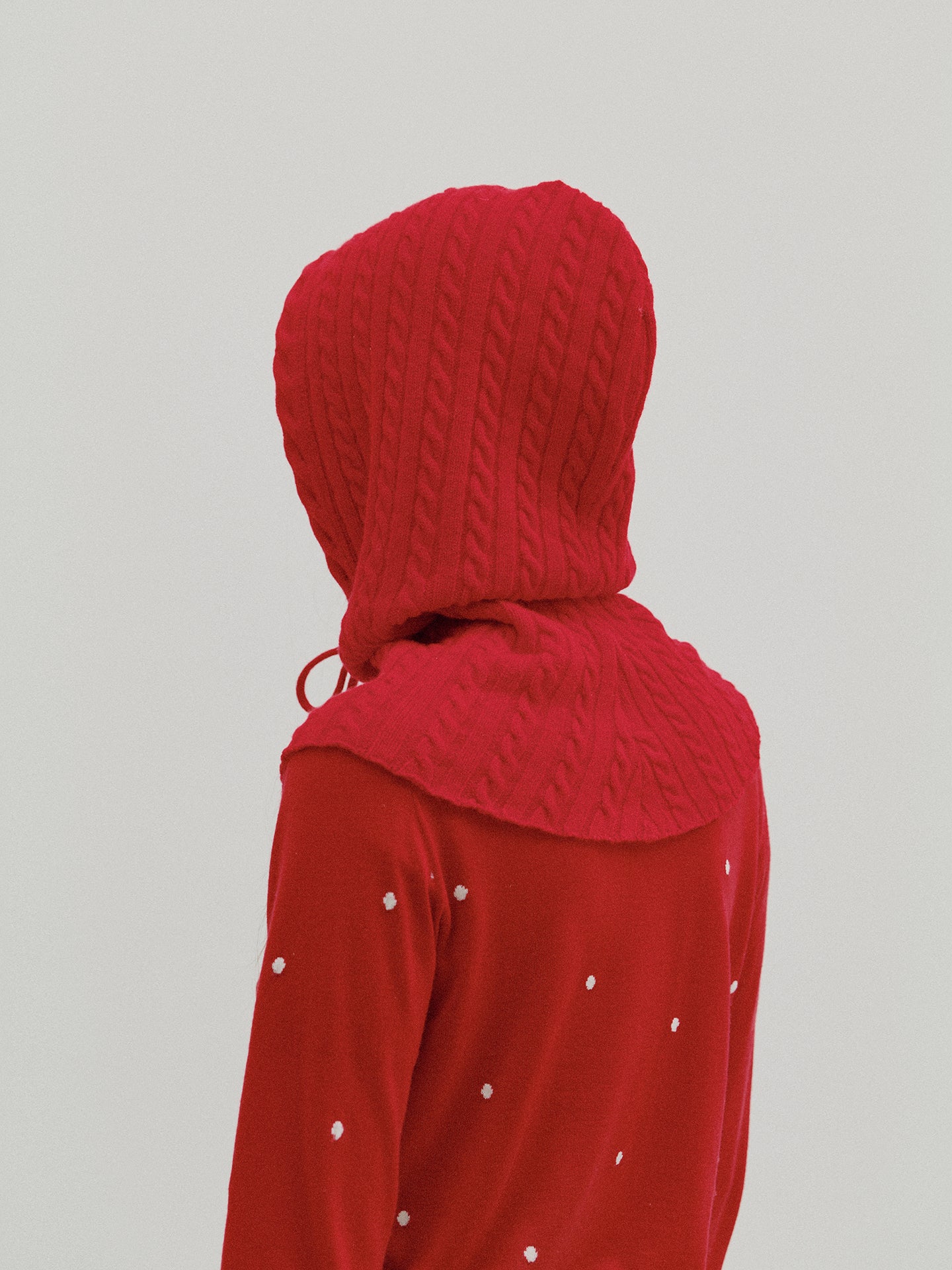 COSYCOZY Cable-knit Drawcord Snood Hood