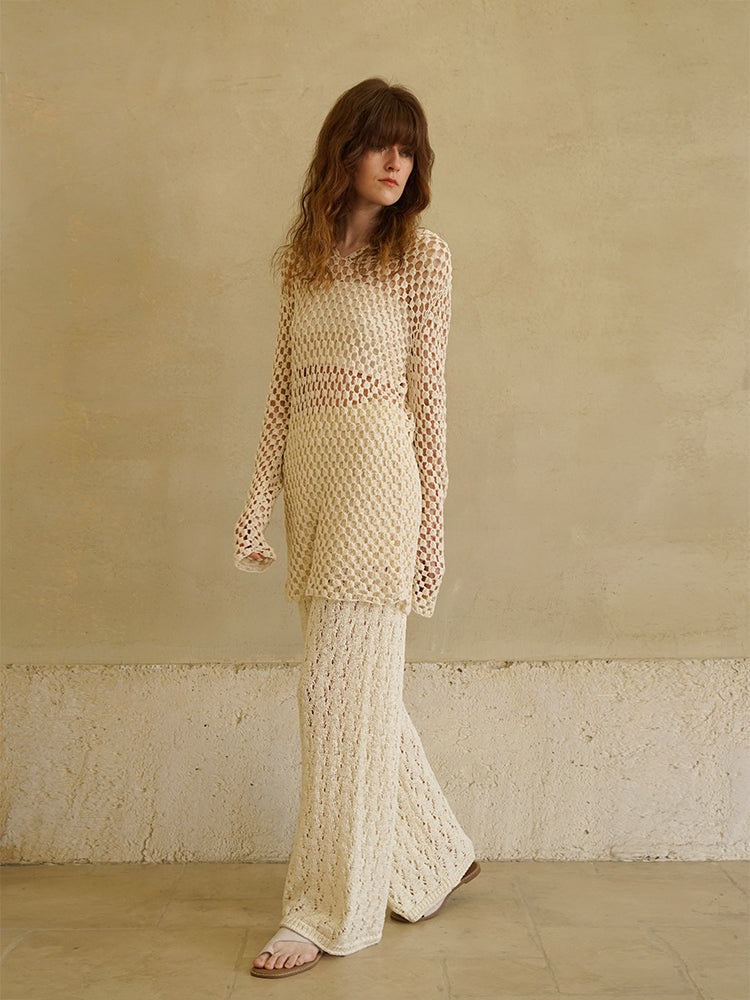 COSYCOZY Cut-out Jacquard Pants