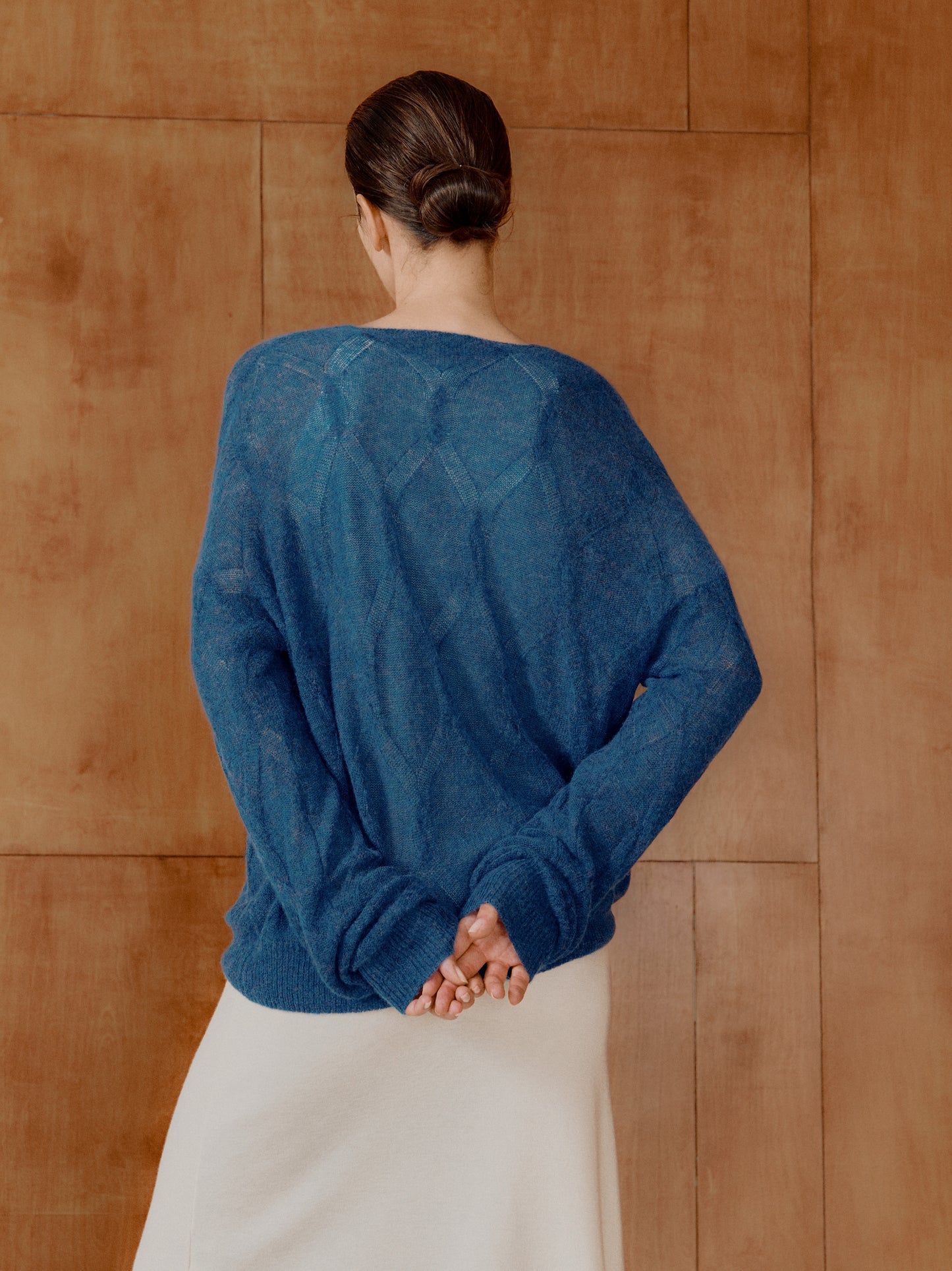 COSYCOZY Cable Knit V-neck Pullover