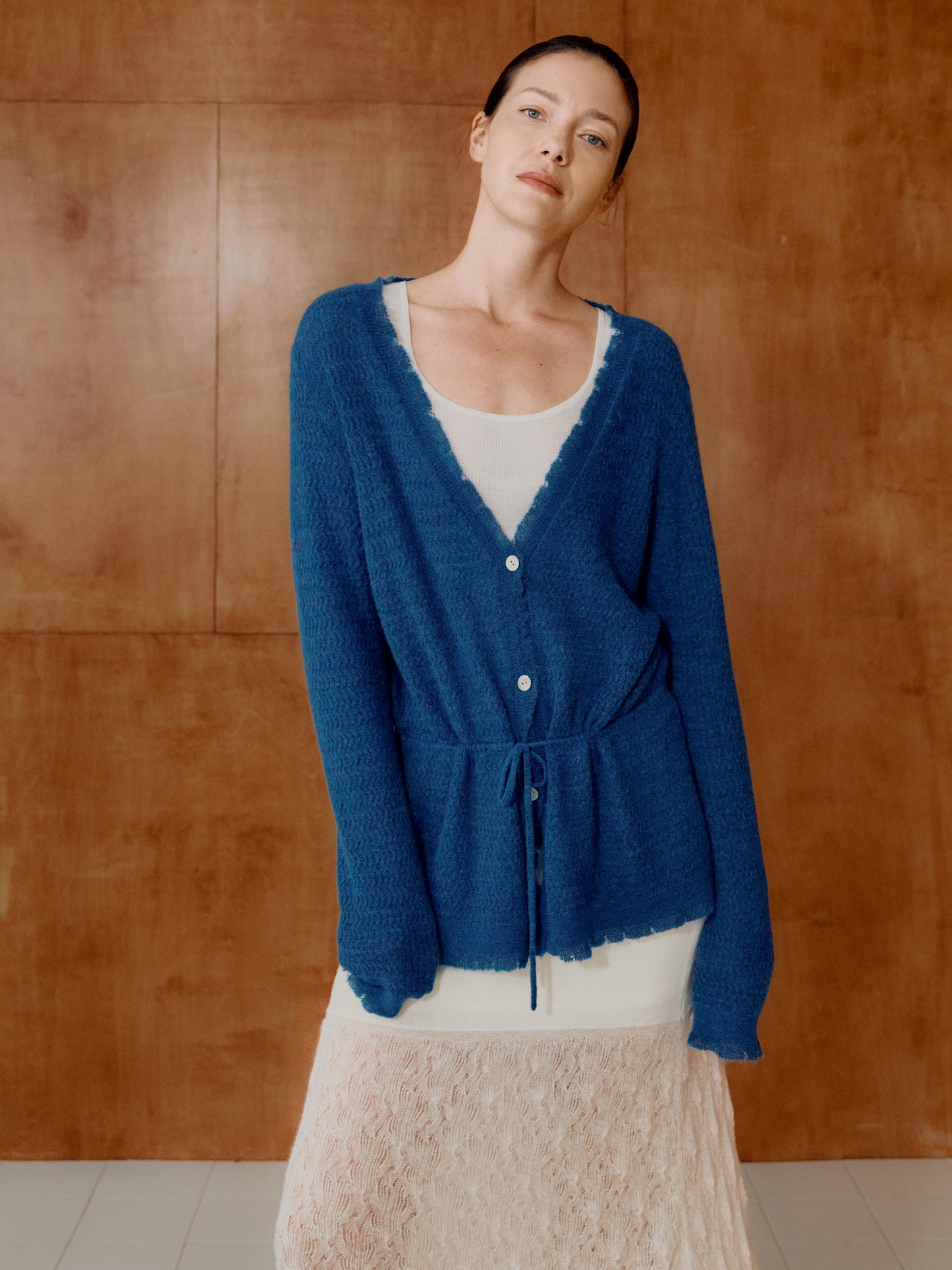 COSYCOZY Alpaca Drawstring Waist Cardigan