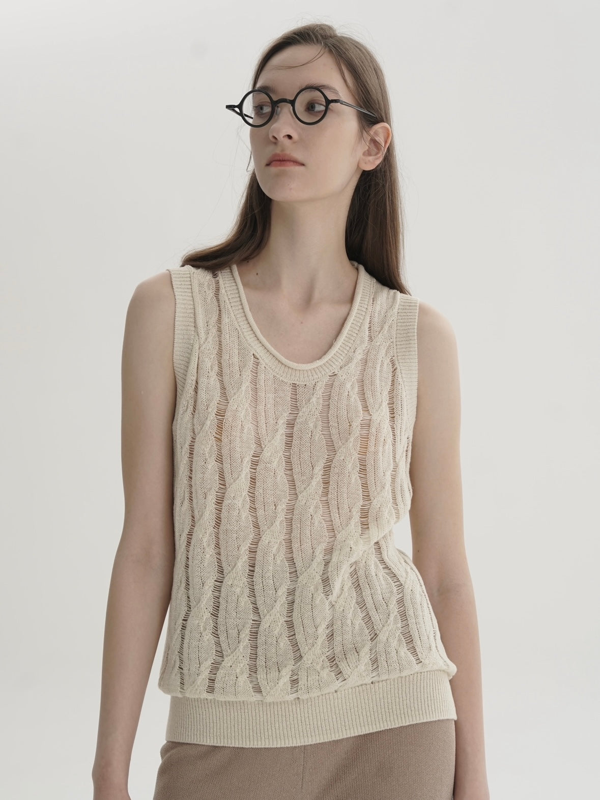 COSYCOZY Hollow Out Crochet Knit Top